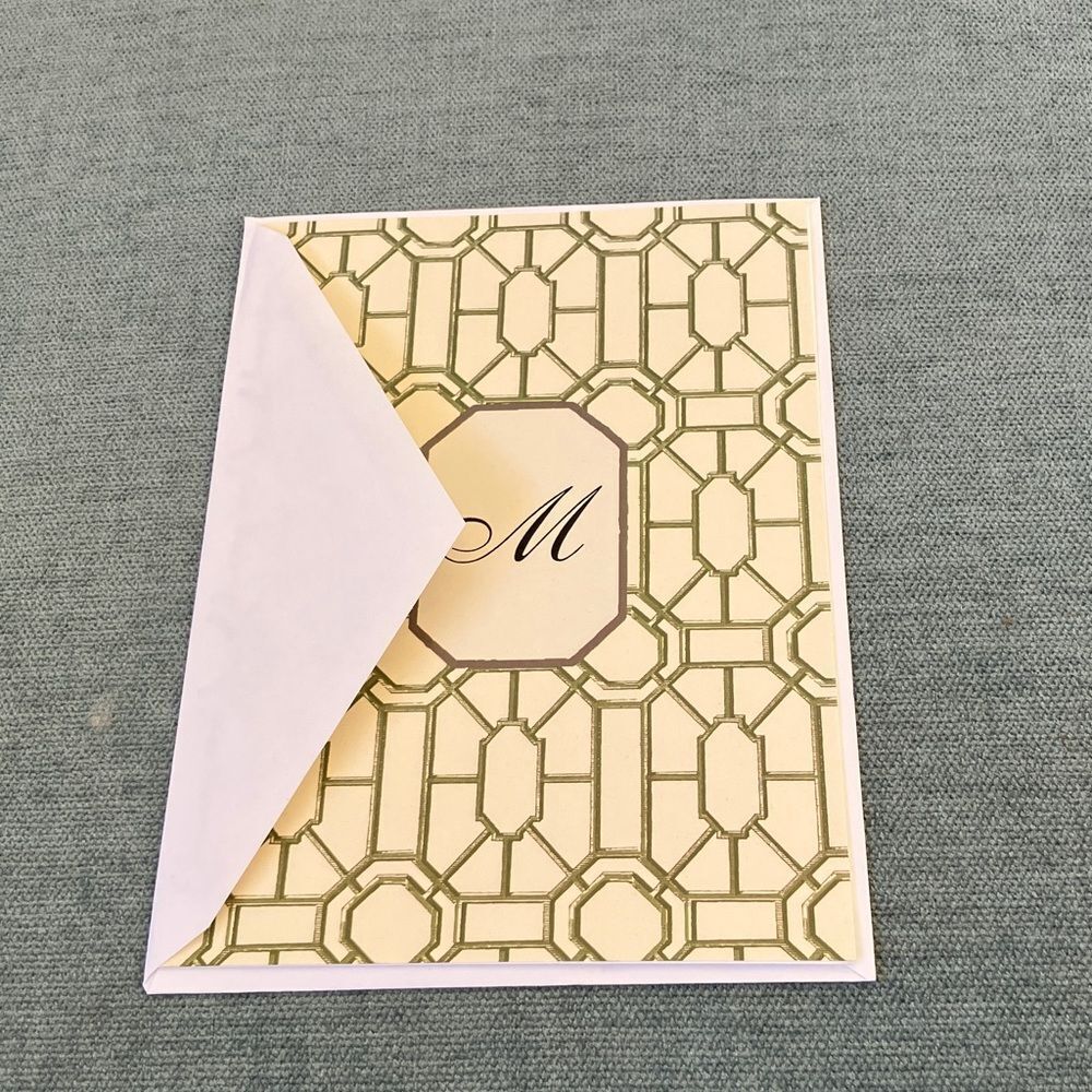 Colonial Williamsburg Blank Card, Letter M